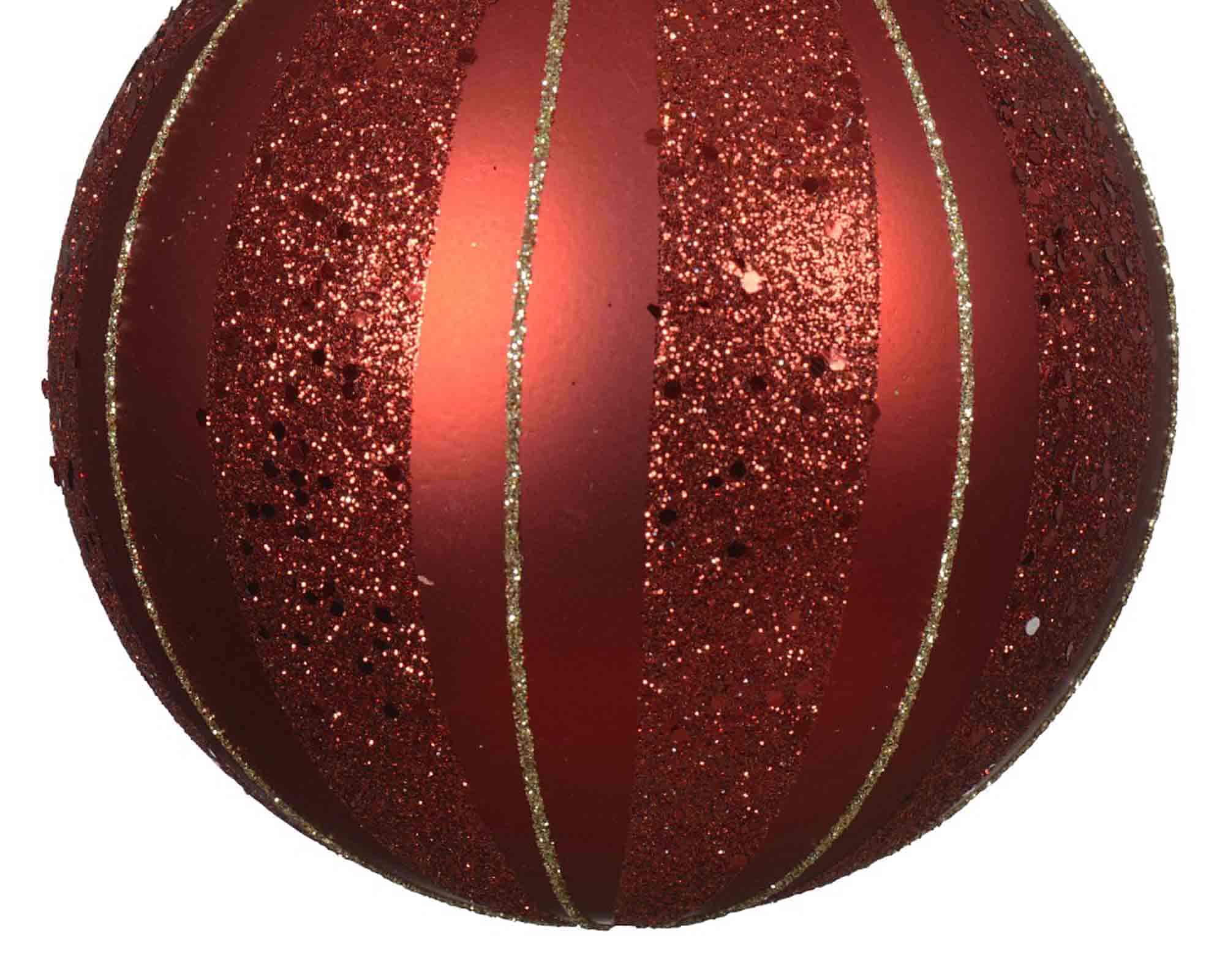 Sfera Rosso e Oro con Glitter Natalizia Assortito D10cm in Vetro - immagine 2