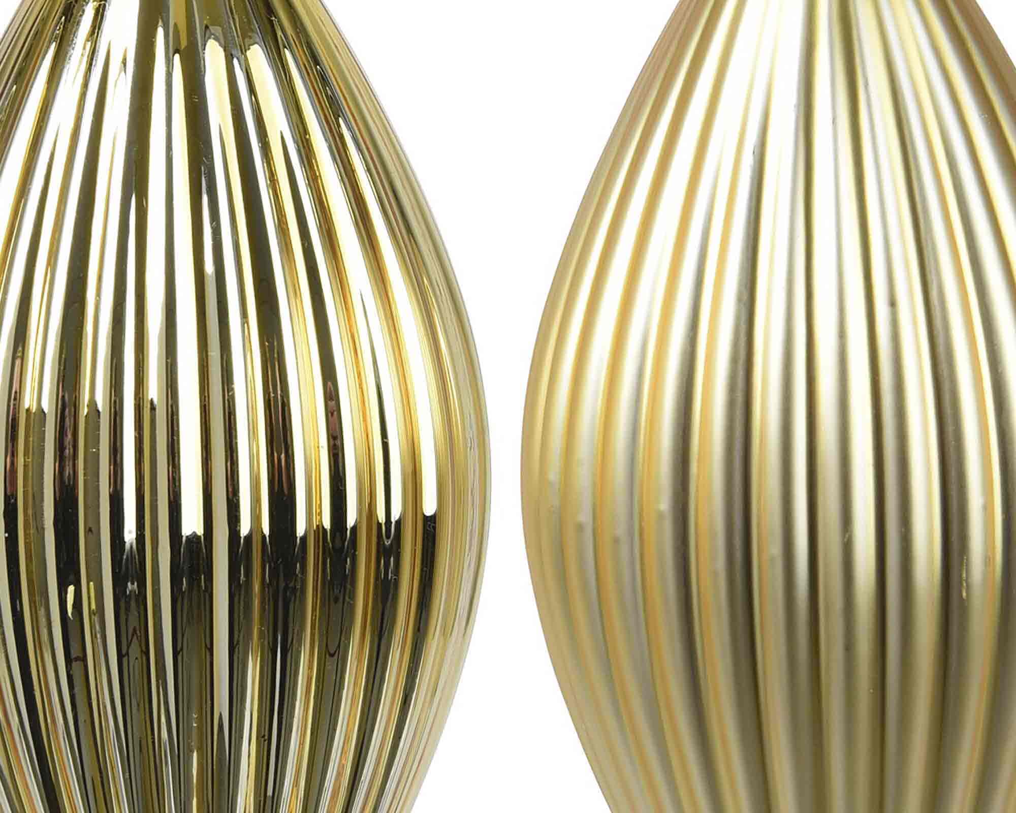 Set 3 Pz Pendenti Goccia Dorato D6x13cm in Vetro - immagine 2