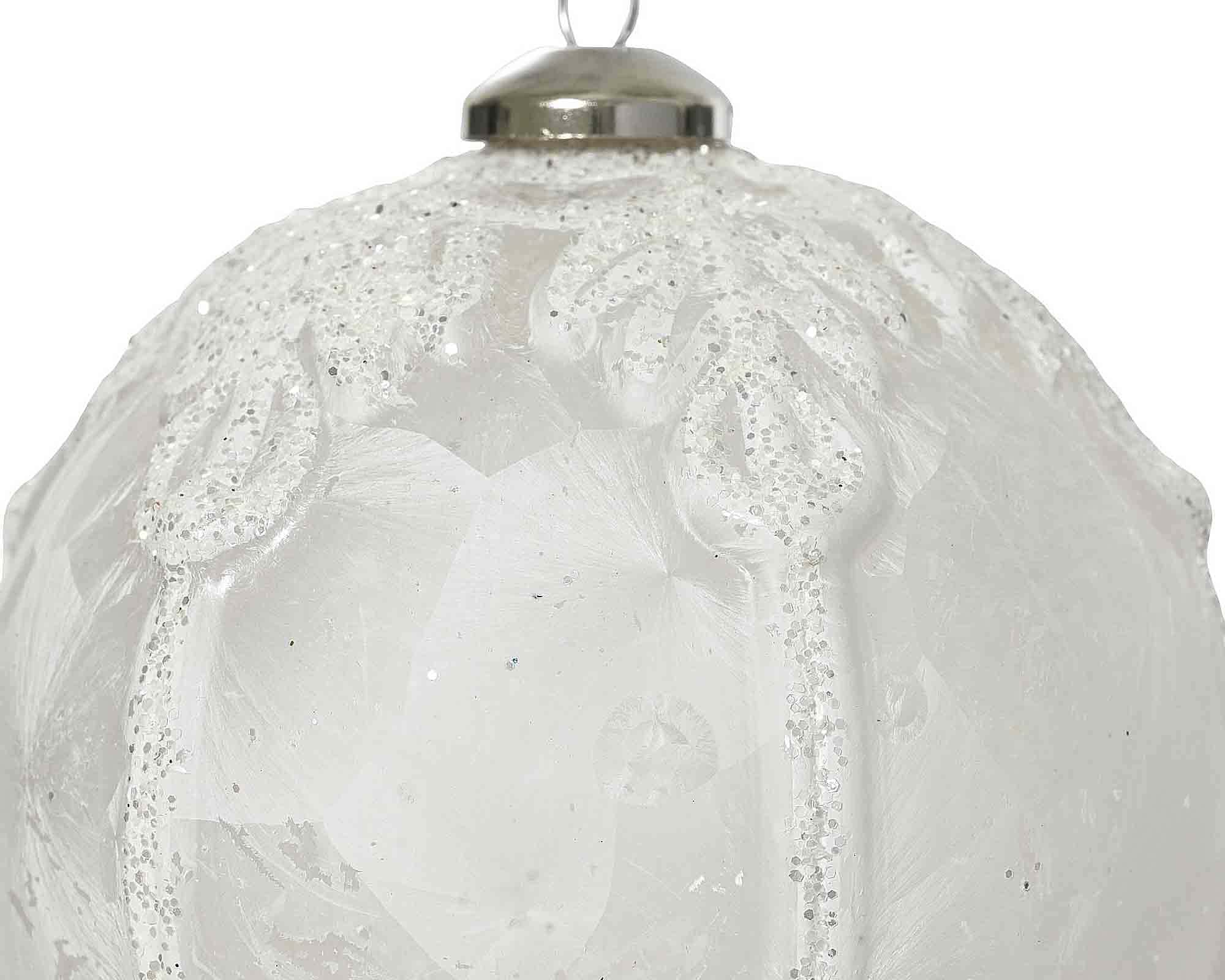 Sfera Bianco Ghiaccio Laccata D10cm in Polistirolo - immagine 2