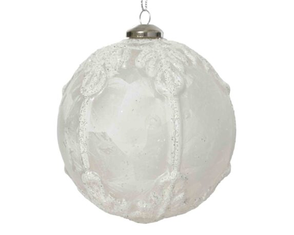 Sfera Bianco Ghiaccio Laccata D10cm in Polistirolo
