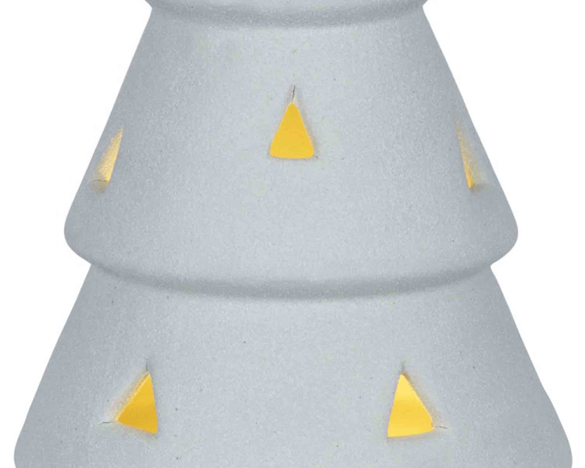 Albero Traforata con Luce Calda Assortito D11x17cm in Porcellana - immagine 2