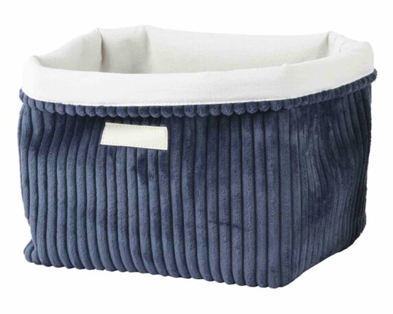 Cesta Portapane Blu Scuro Grande 22x28x22cm in Tessuto