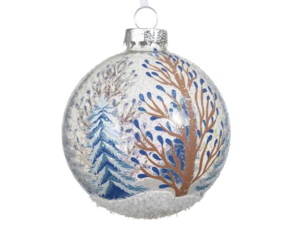 Set 3 Pz Sfera Trasparente con Alberi Decorativi D8cm in Vetro