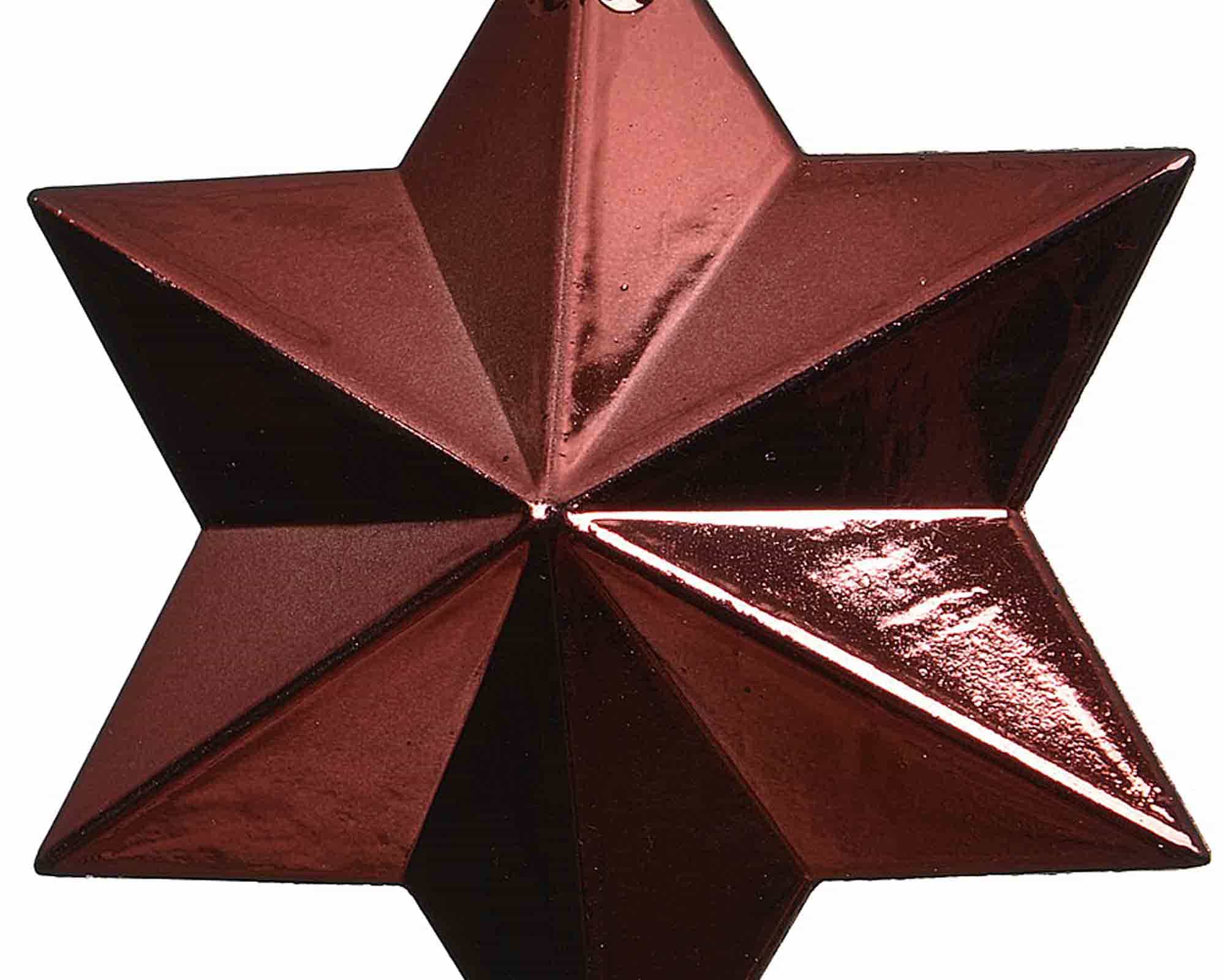 Set 12 Pz Pendenti a Stella Rosso Assortito 9x9x12cm in Poliestere - immagine 3