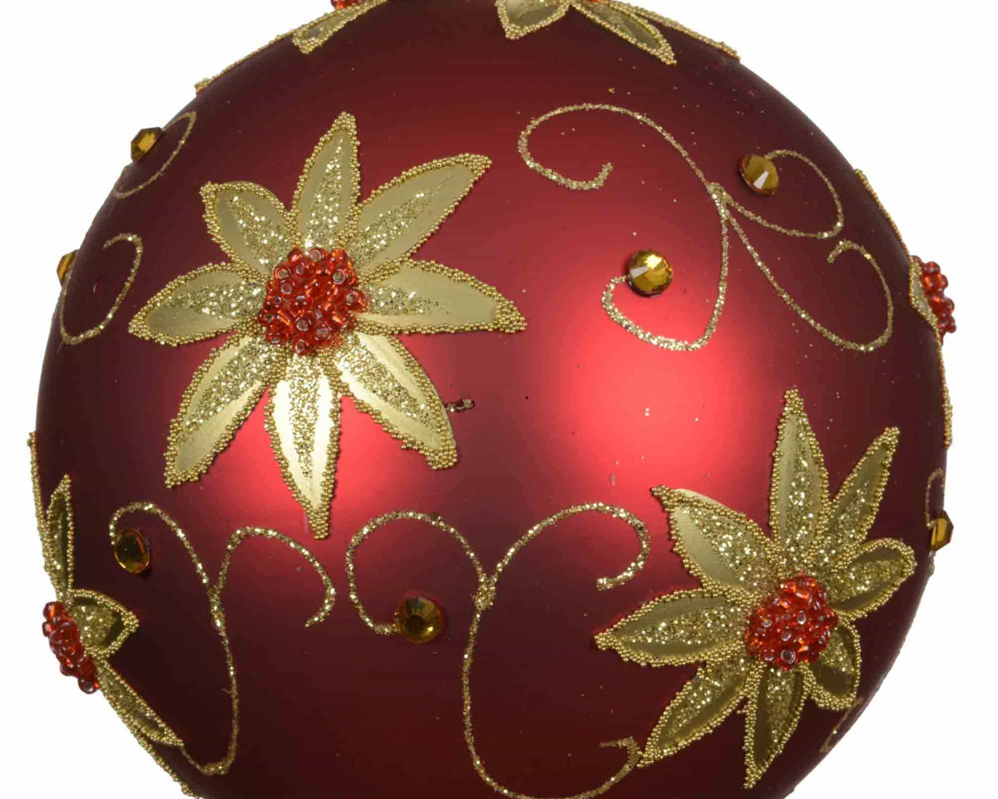 Sfera Sequins con Fiori Decorativi Assortito D10cm in Vetro - immagine 2