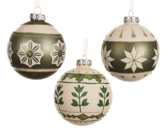 Sfera Silver Opaco Assortito D8cm in Vetro