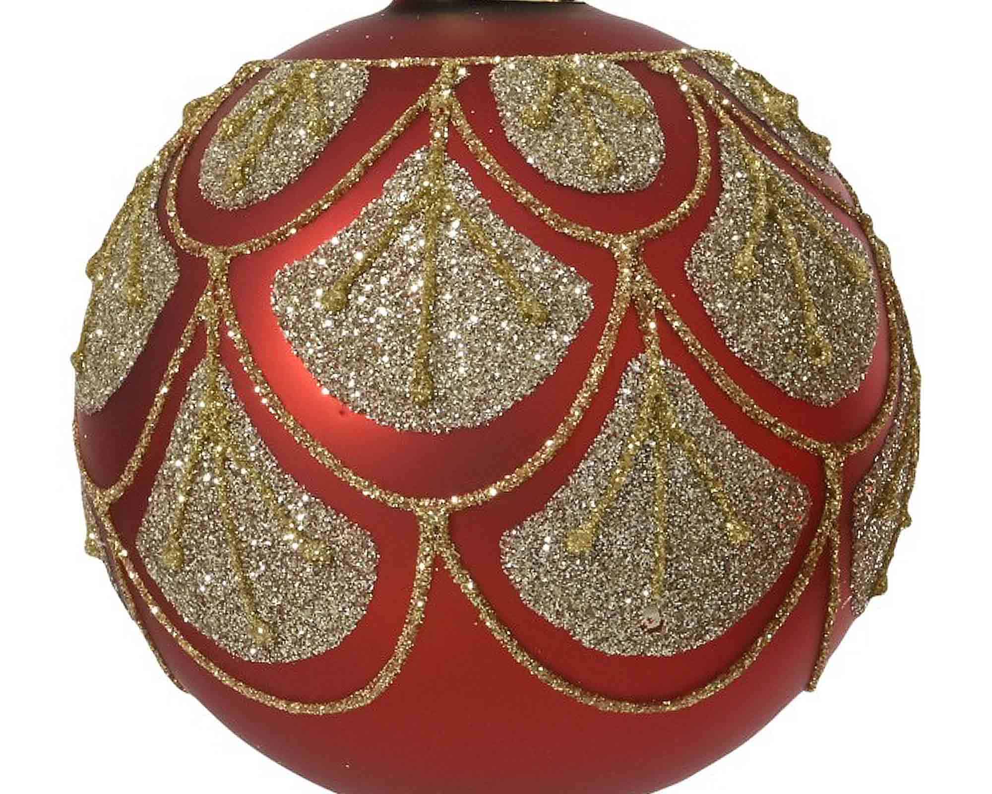Sfera Coda di Pavone Rosso e Oro Assortito D8cm in Vetro - immagine 2