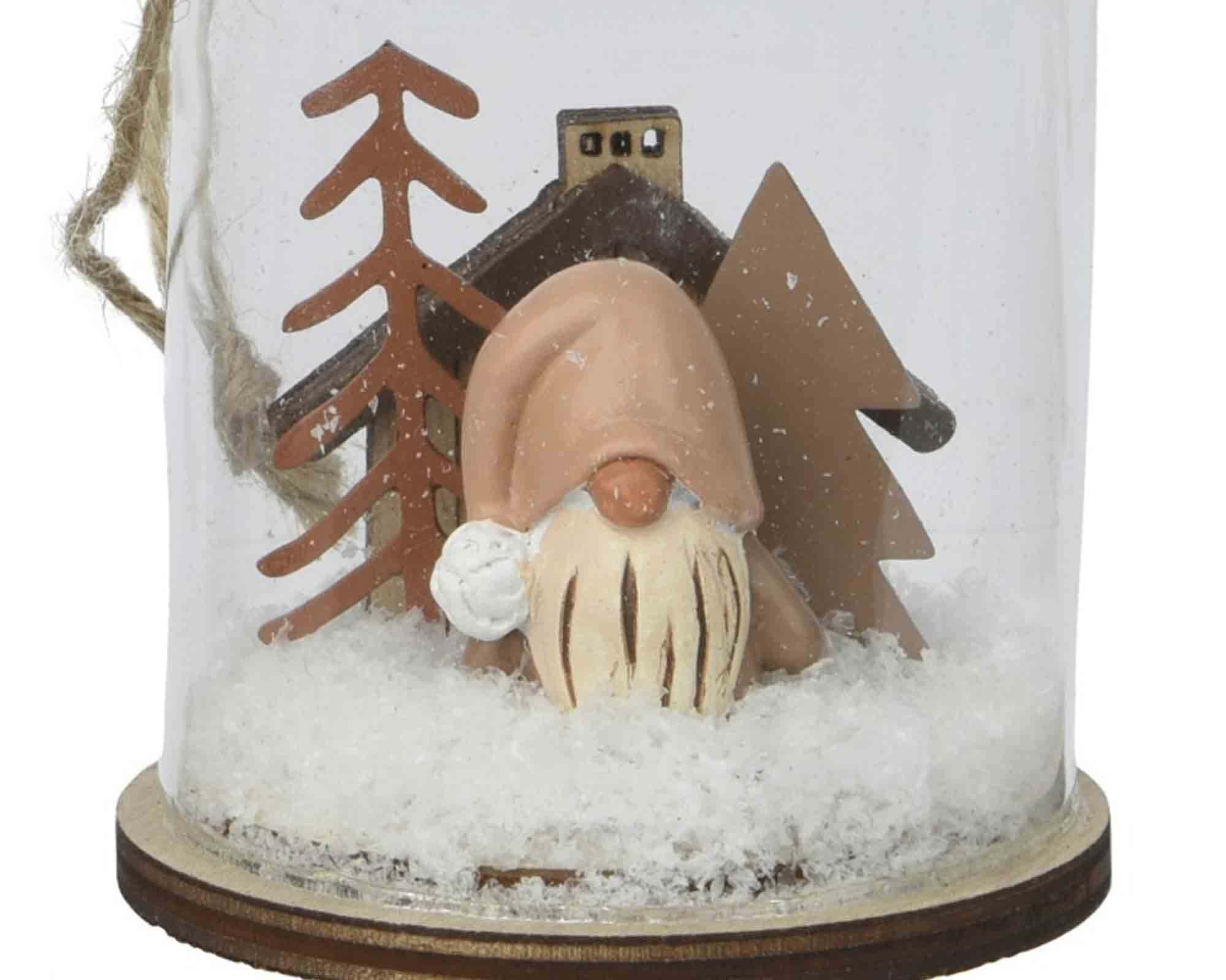 Campana Trasparente con Gnomi Decorativi D6,5x10,5cm in Vetro e Resina - immagine 2