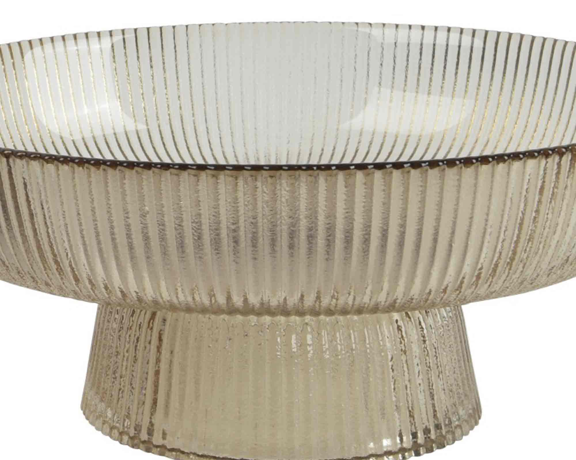 Alzata con Ciotola Costine Assortito D26x11cm in Vetro - immagine 2