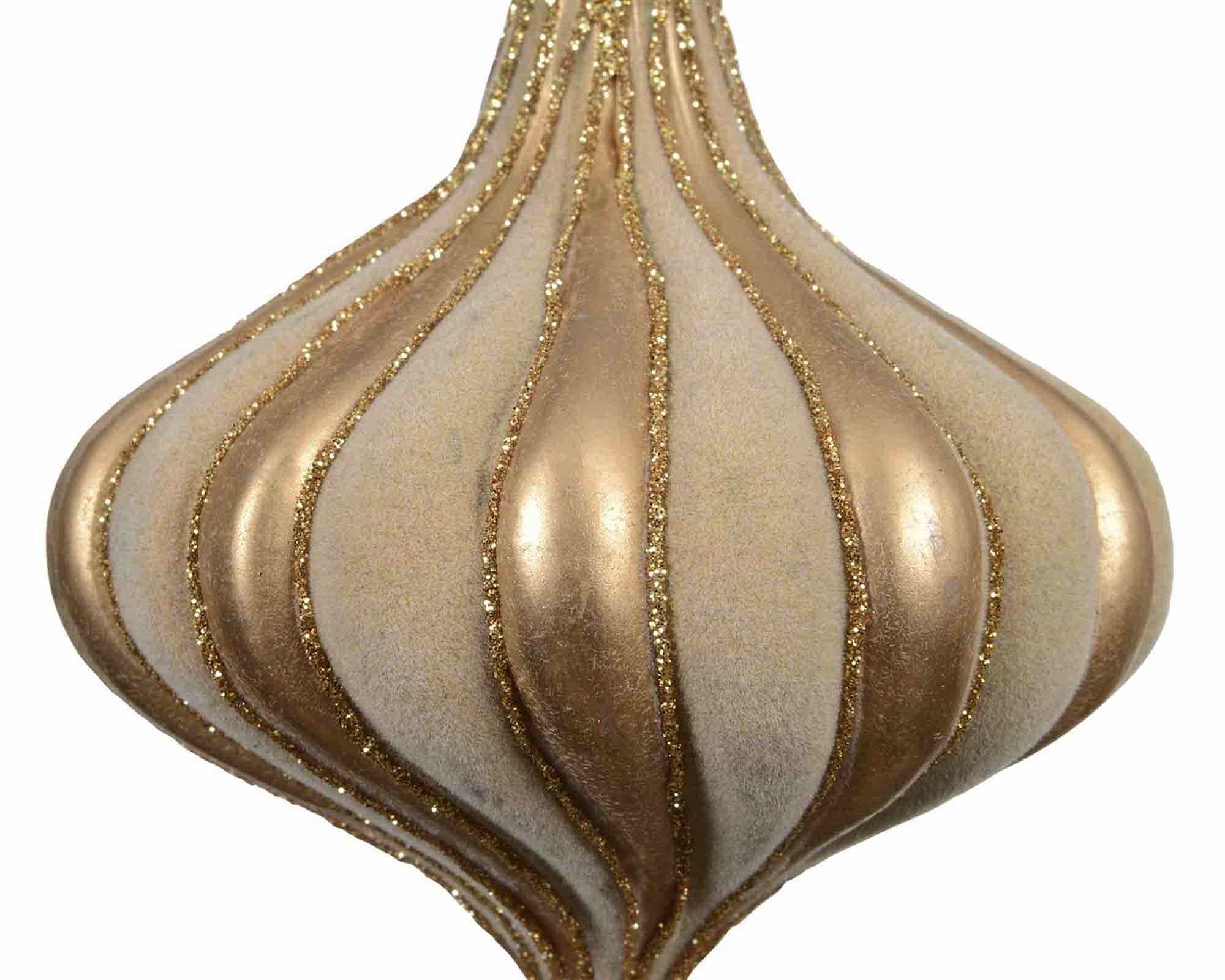 Sfera a Cipolla Dorata o Argentata Assortito D10cm in Poliestere - immagine 2