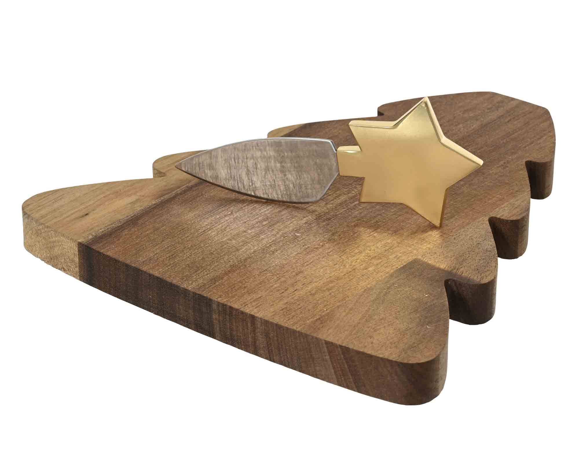 Tagliere da Formaggio con Coltello 27x17x2cm in Legno di Acacia - immagine 2