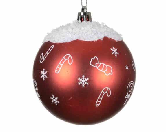 Sfera Rosso con Caramelle Decorative Assortito D8cm in Plastica