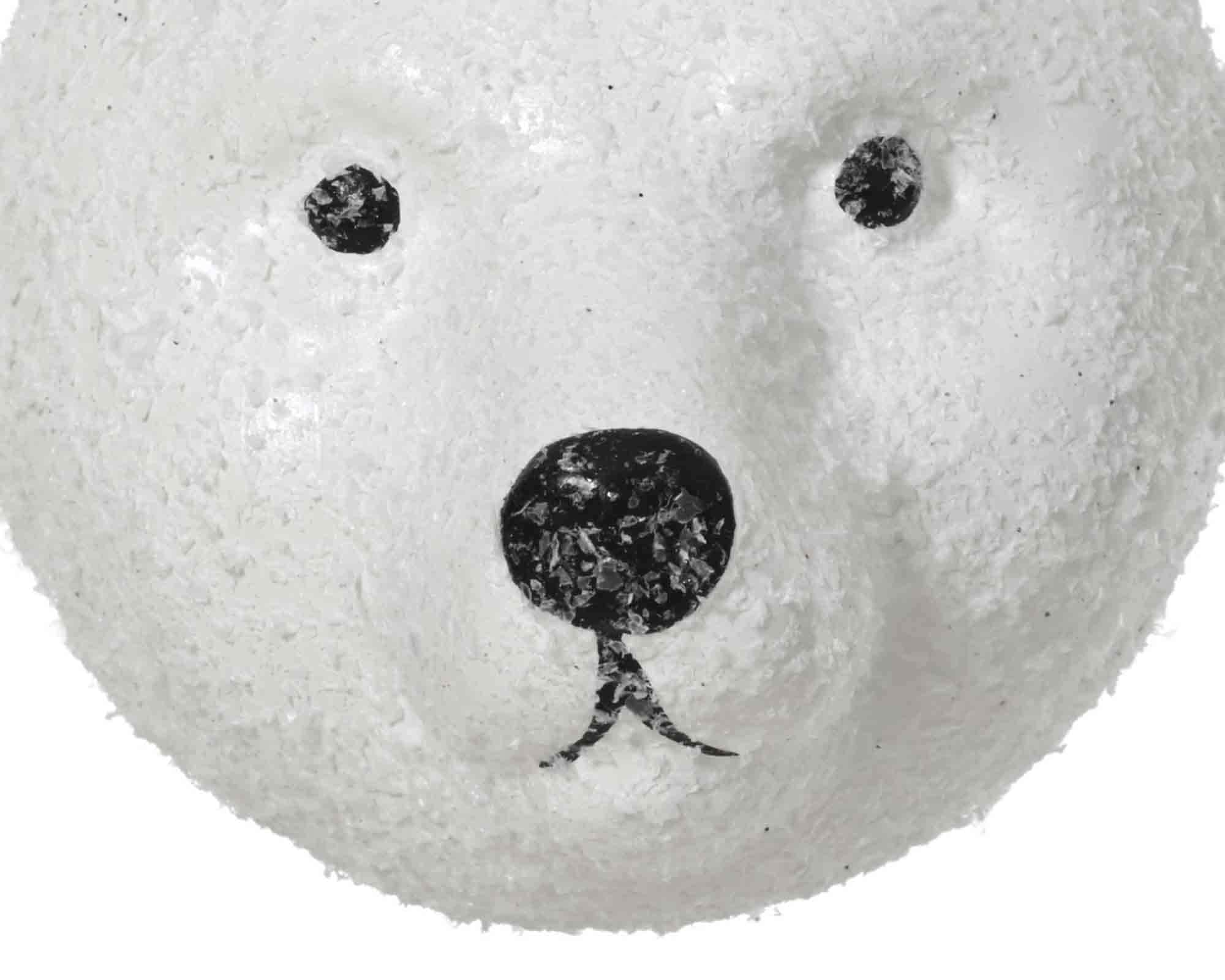 Pendente Orso Innevato Bianco D7x8cm in Polistirolo - immagine 2