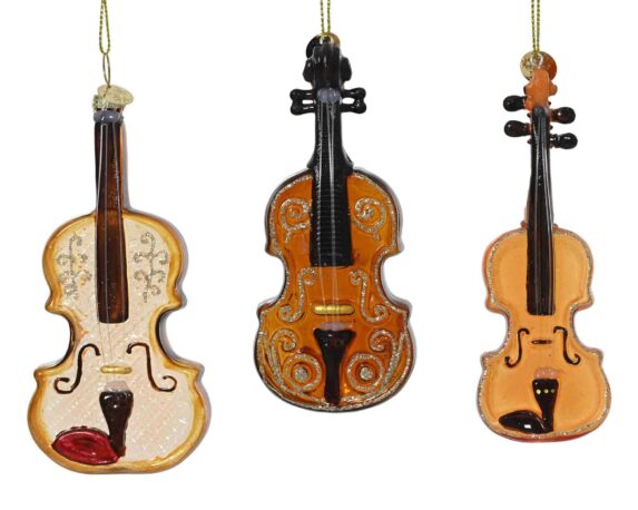 Pendente Violino Assortito 6x2x12cm in Vetro