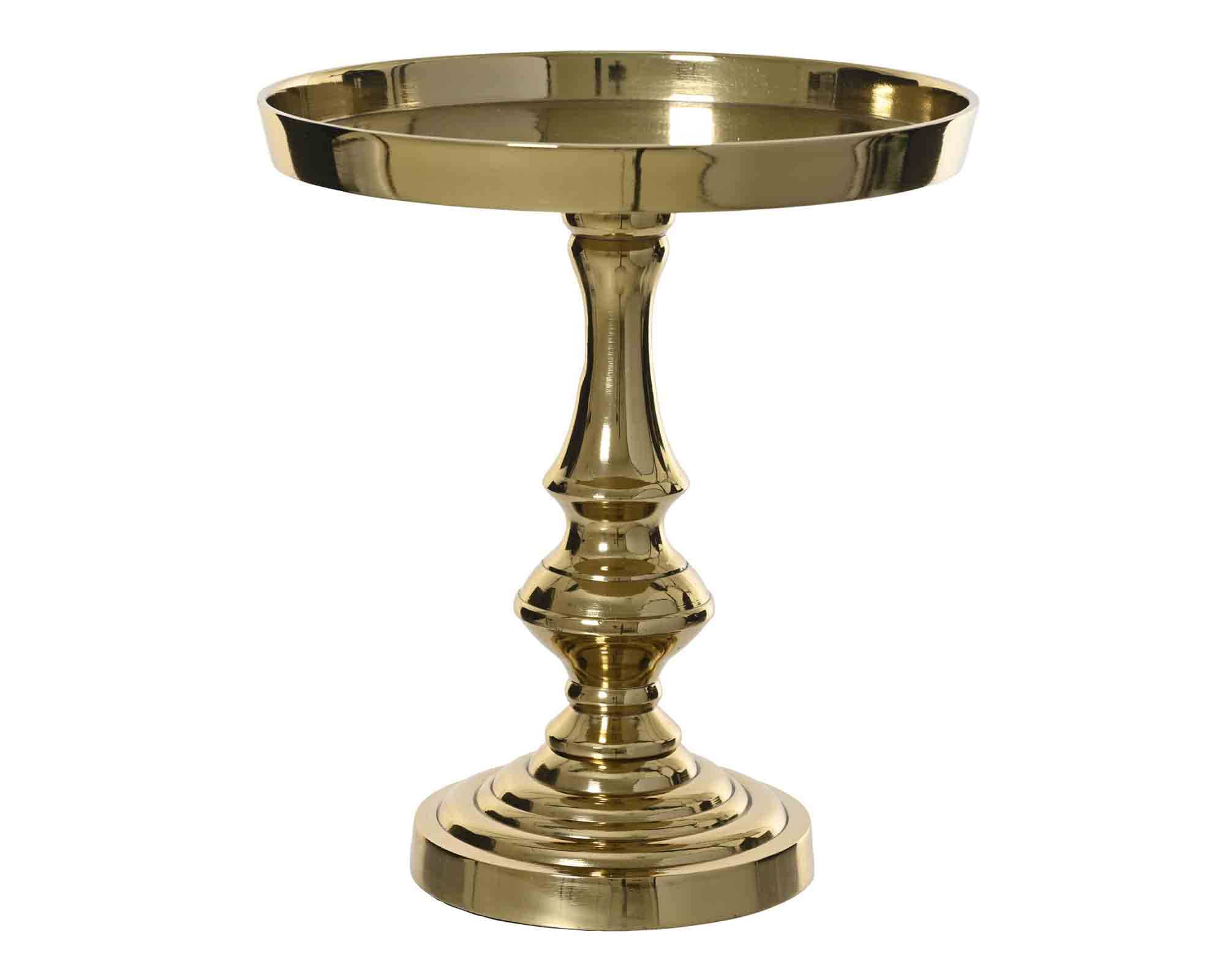 Alzata con Piano Dorato D24x25cm in Alluminio