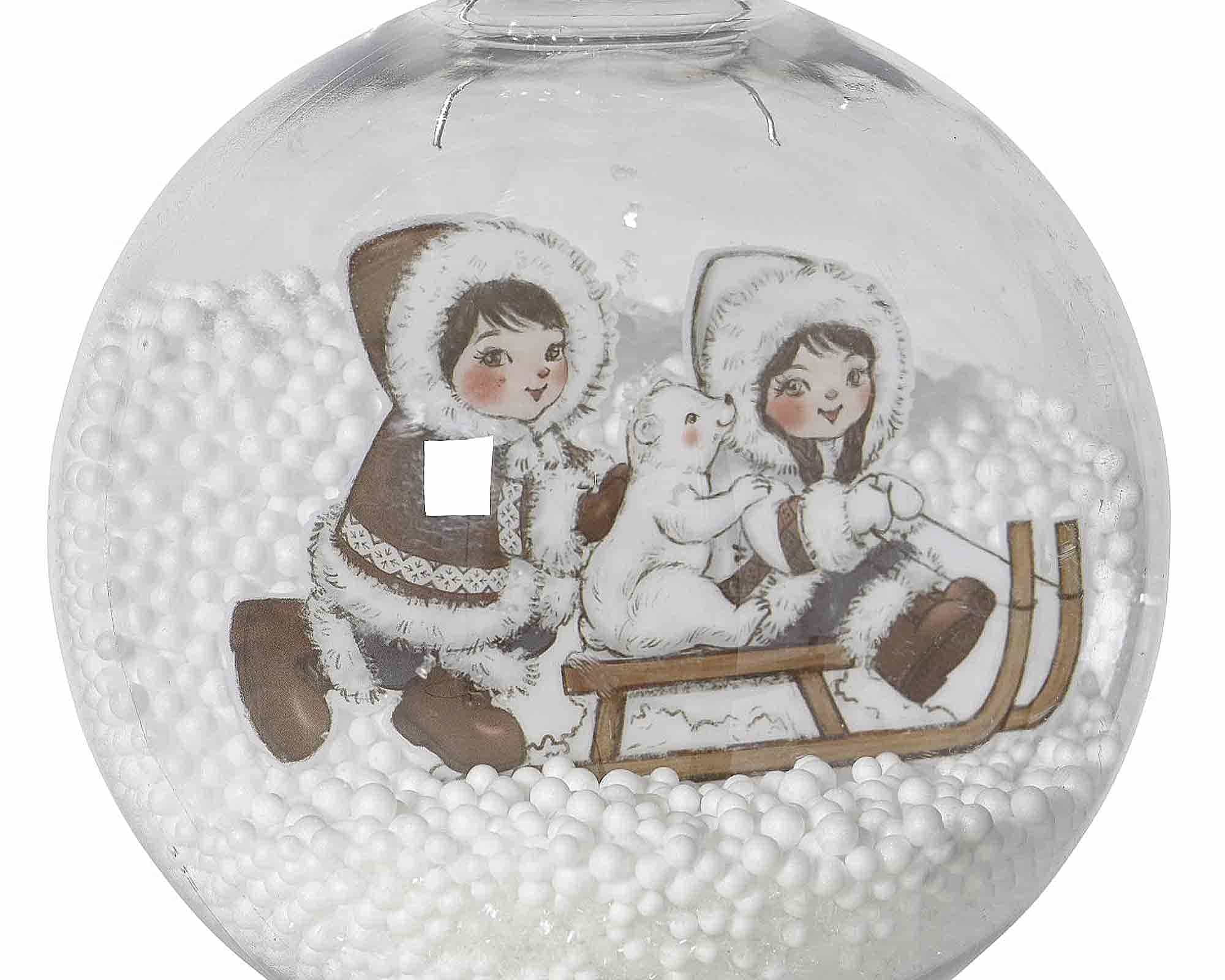 Sfera Trasparente con Coppia Innamorata Assortito D10cm in Plastica - immagine 2