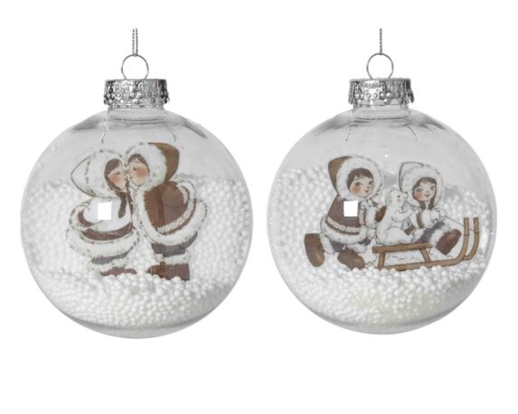 Sfera Trasparente con Coppia Innamorata Assortito D10cm in Plastica