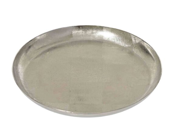 Vassoio Rotondo Argentato Grande D30cm in Alluminio