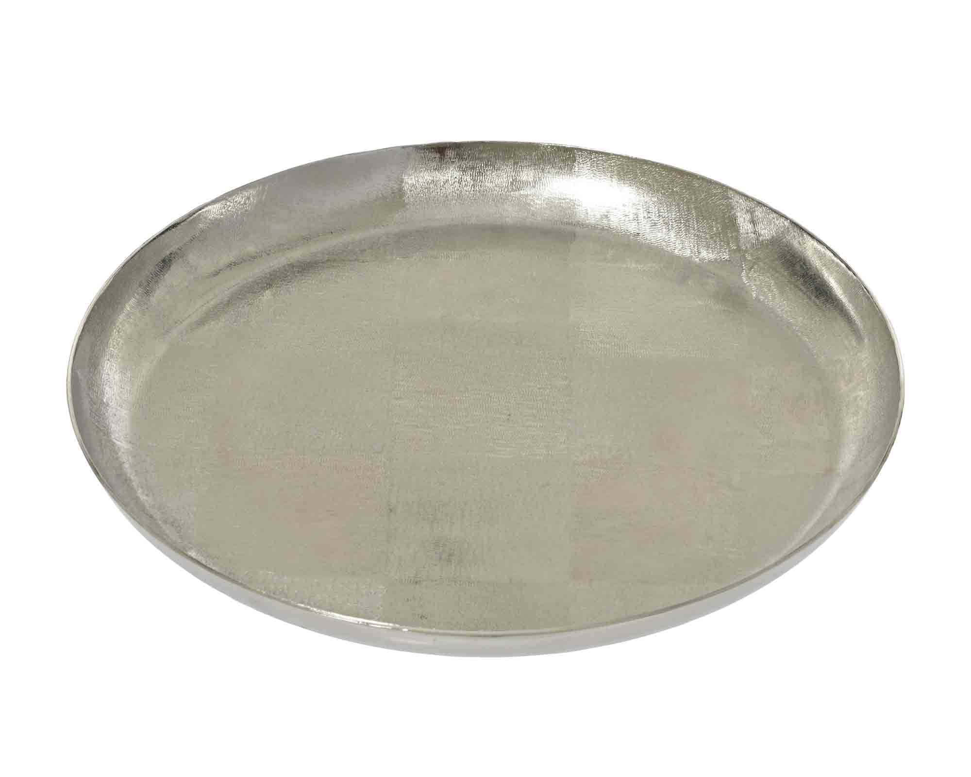 Vassoio Rotondo Argentato Grande D30cm in Alluminio