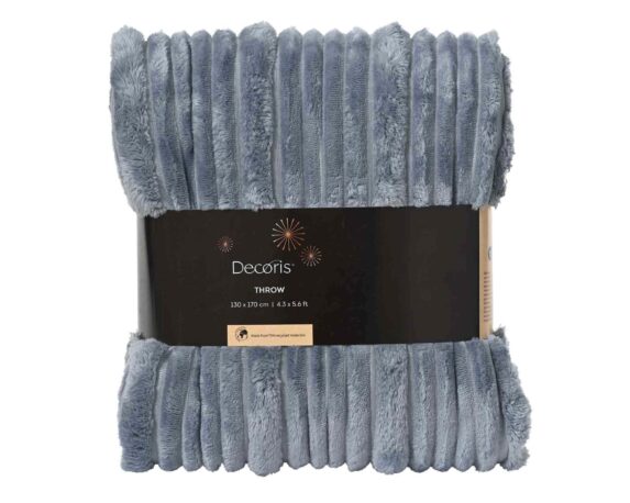 Coperta Plaid Costine Blu 170x130cm in Poliestere