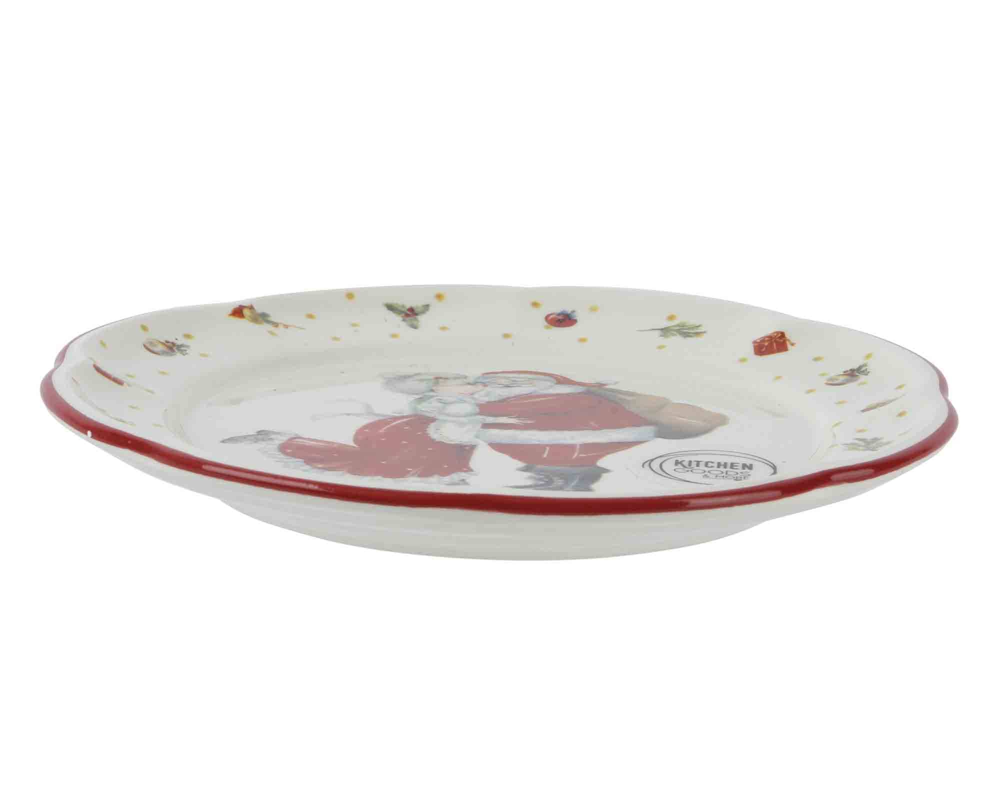 Piatto da Colazione Decalco Natalizio in Ceramica - immagine 2