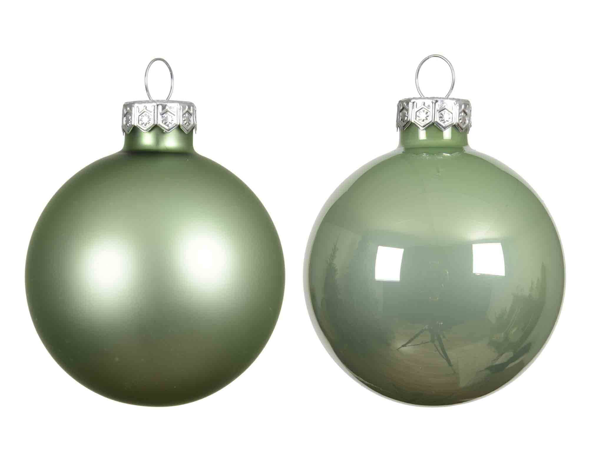 Set 6 Pz Sfere Verde Chiaro Assortito D8cm in Vetro - immagine 2