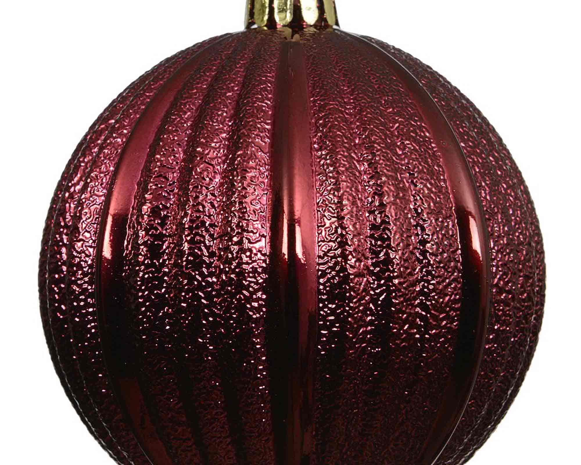 Set 16 Pz Sfere Rosso Scuro Assortito D8cm in Plastica - immagine 3