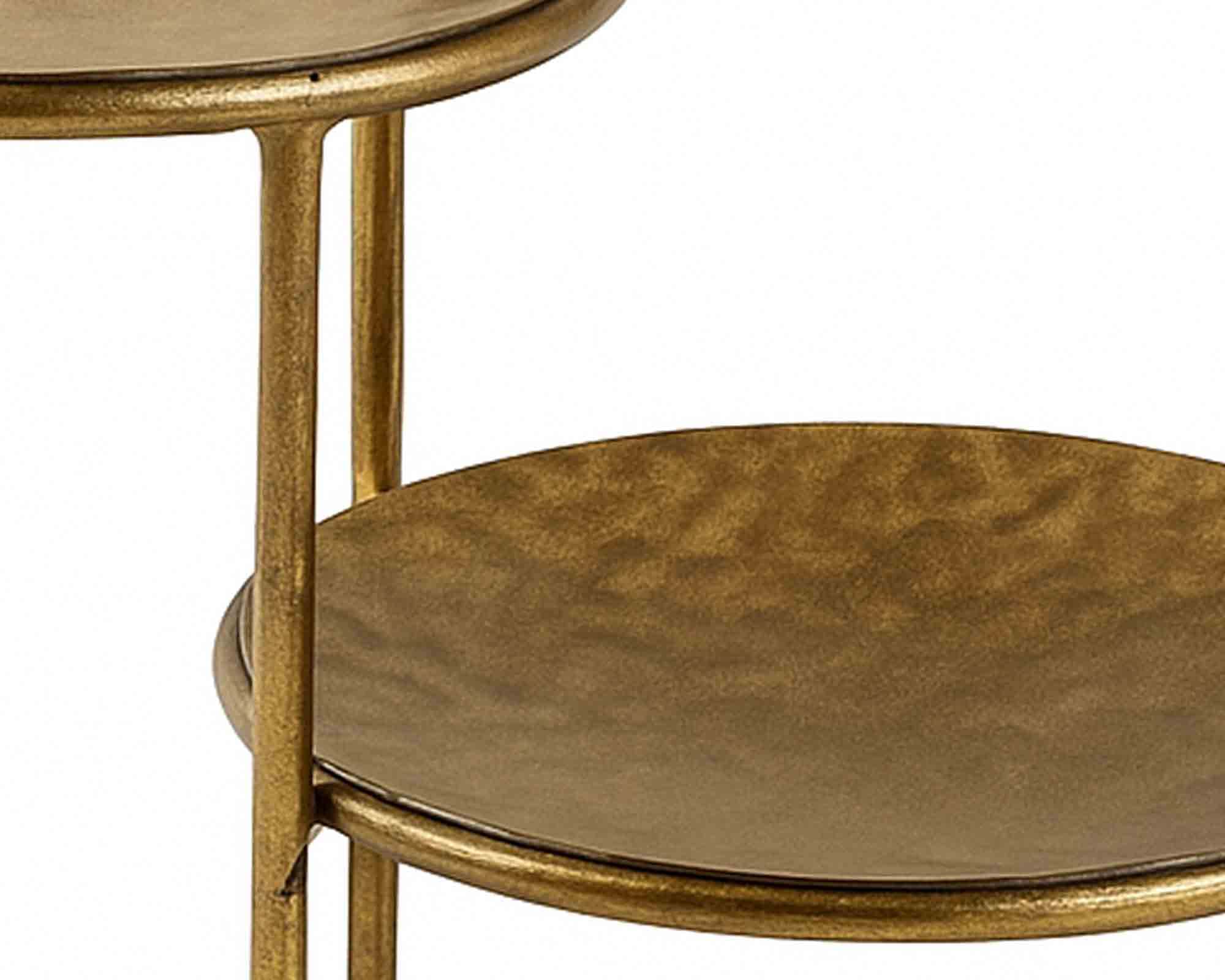 Tavolino con Appoggio Dorato 29x34,5x26,5cm in Metallo - immagine 2