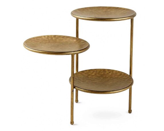 Tavolino con Appoggio Dorato 29×34,5×26,5cm in Metallo