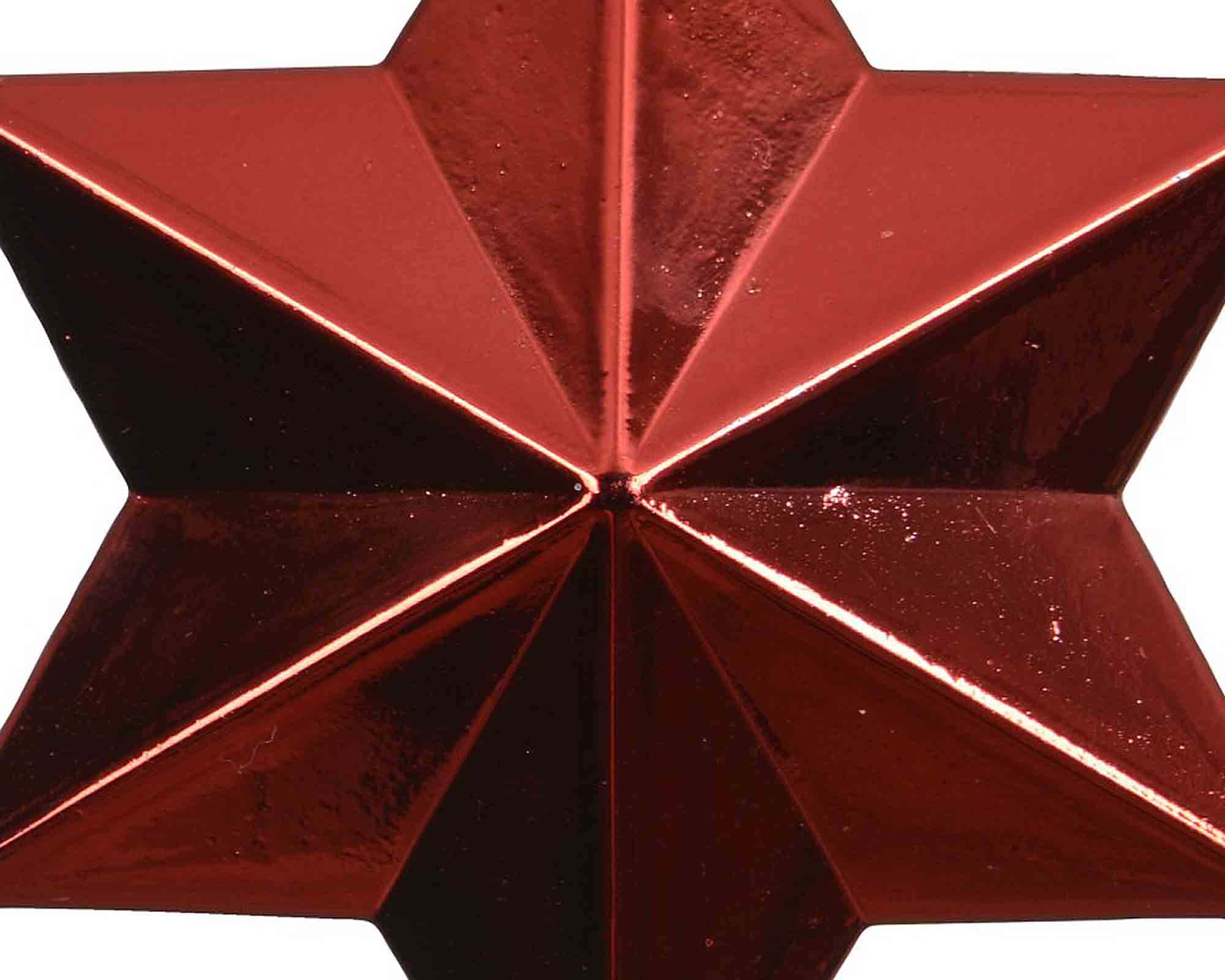 Set 12 Pz Pendenti a Stella Rosso Assortito 9x9x12cm in Poliestere - immagine 3