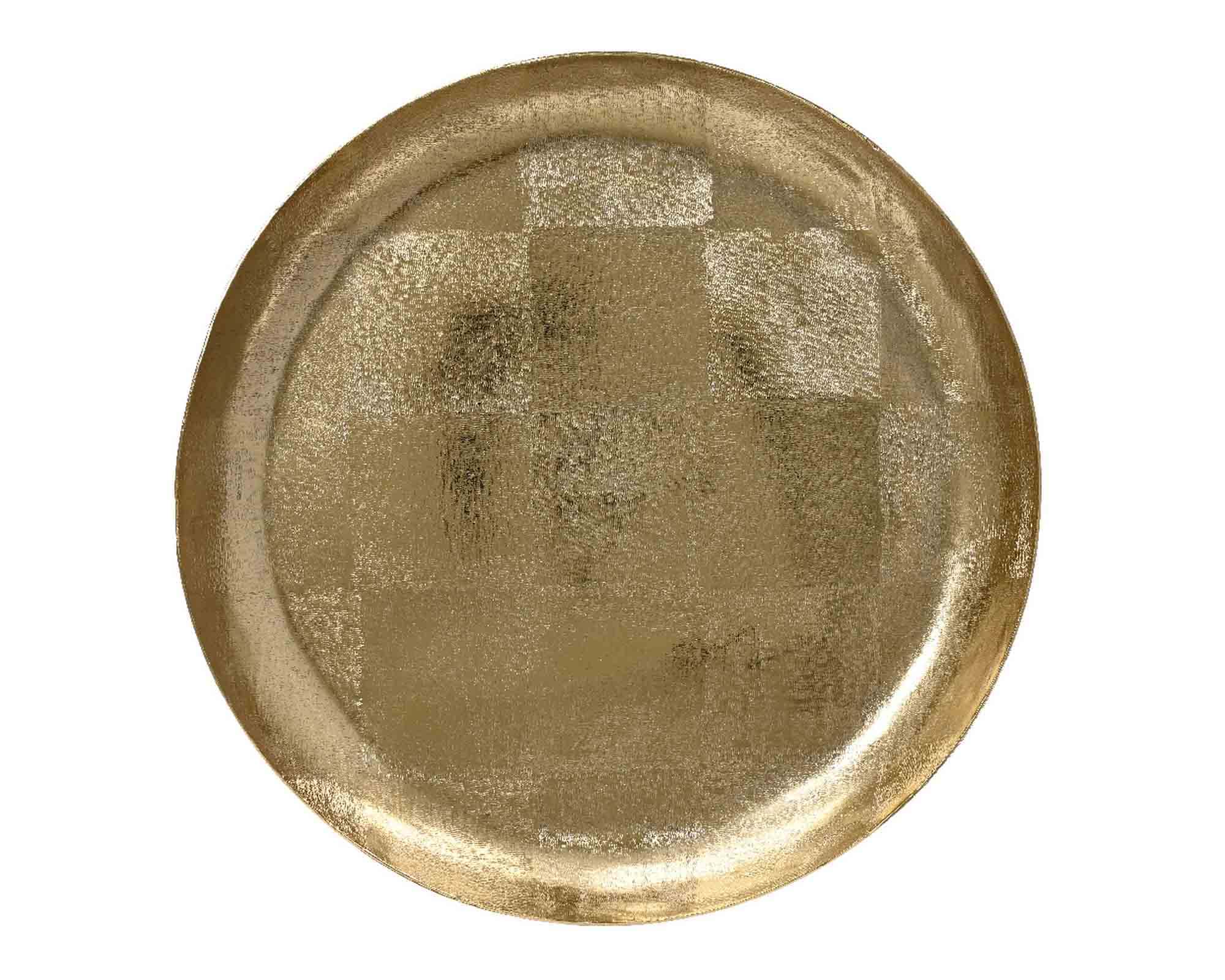 Vassoio Rotondo Dorato Grande D41cm in Alluminio - immagine 2