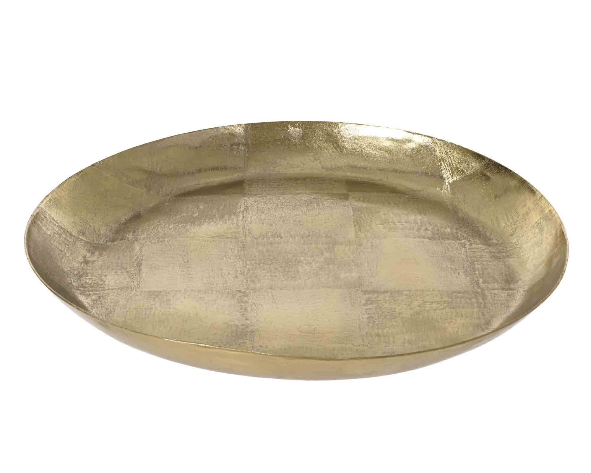 Vassoio Rotondo Dorato Grande D41cm in Alluminio