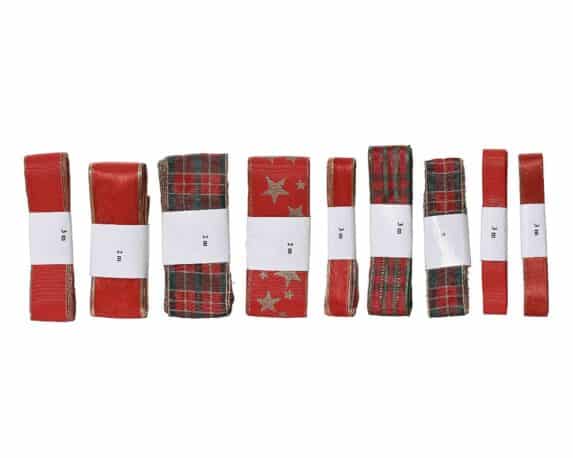 Nastro di Natale Rosso Classic Assortito 300cm in Poliestere