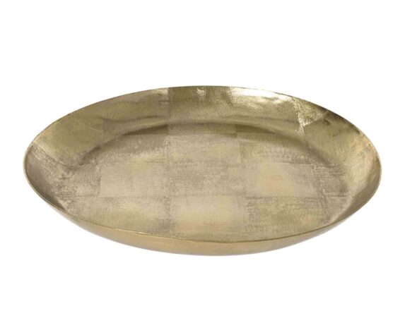 Vassoio Rotondo Dorato Grande D30cm in Alluminio