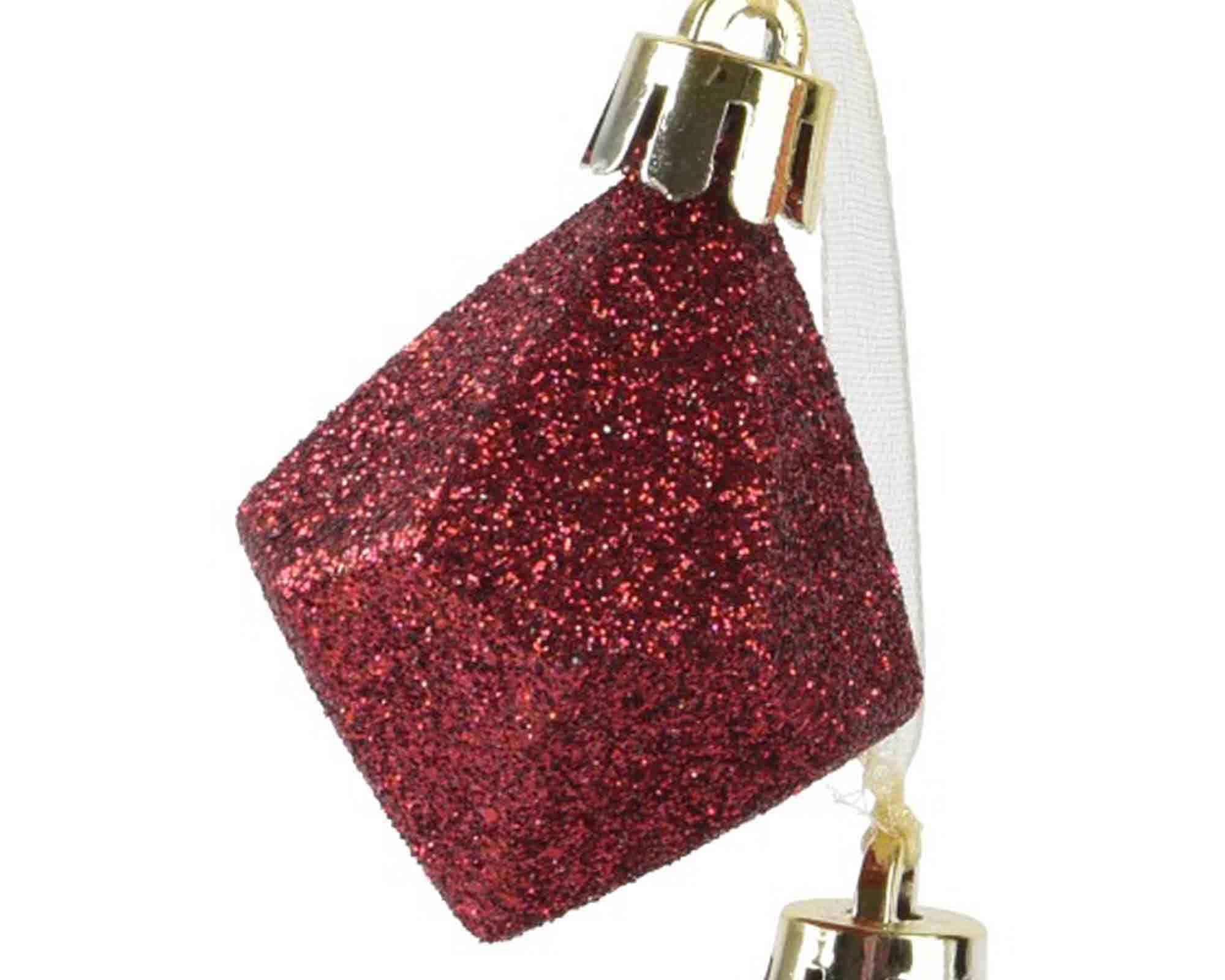 Set 3 Pz Pendente a Diamante Rosso, Oro o Bianco Assortito 4x4x6cm in Poliestere - immagine 2