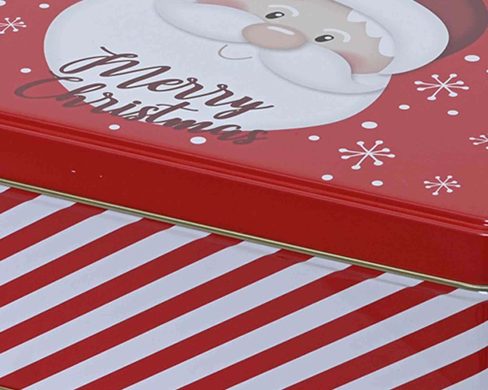 Scatola con Babbo Natale Rosso e Bianco Medio in Metallo - immagine 2