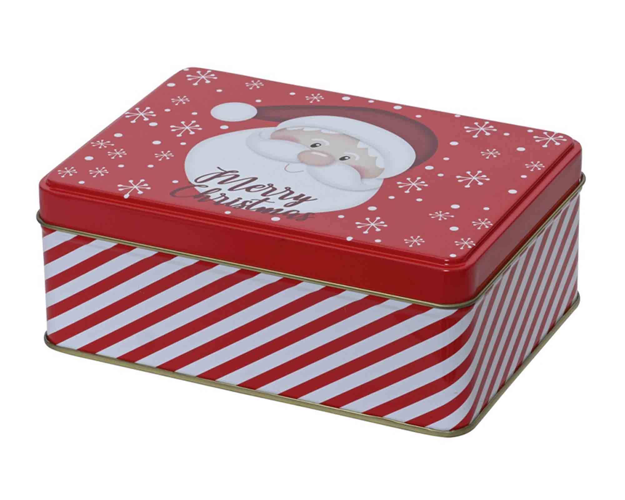 Scatola con Babbo Natale Rosso e Bianco Medio in Metallo