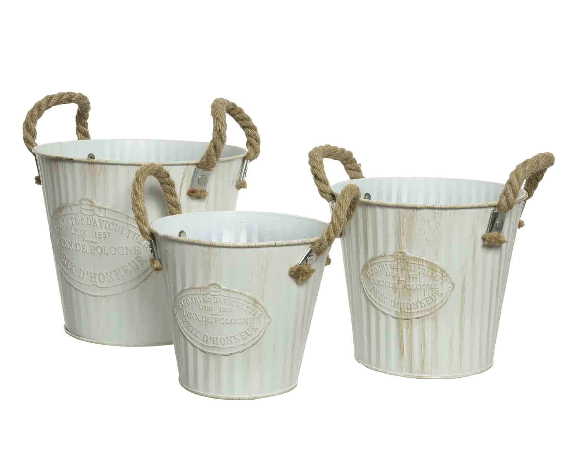 Secchio con Rivestimento Small D15x13cm in Latta e Yuta - Kaemingk - immagine 2