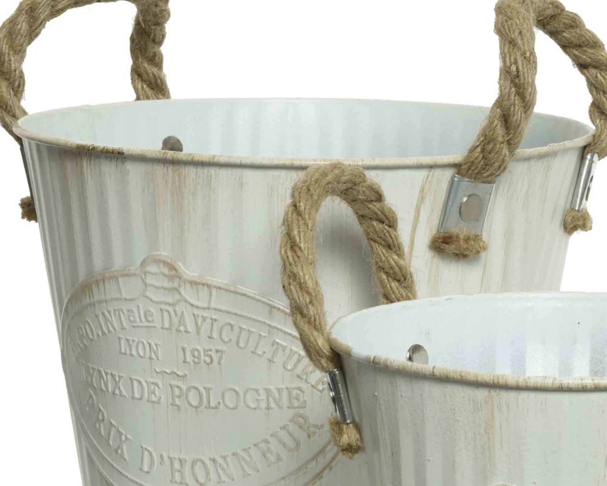 Secchio con Rivestimento Medium D17x15cm in Latta e Yuta - Kaemingk - immagine 3