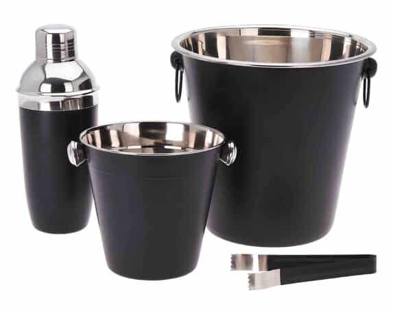 Set 4 Pz Servizio Cocktail Bar in Acciaio Inox