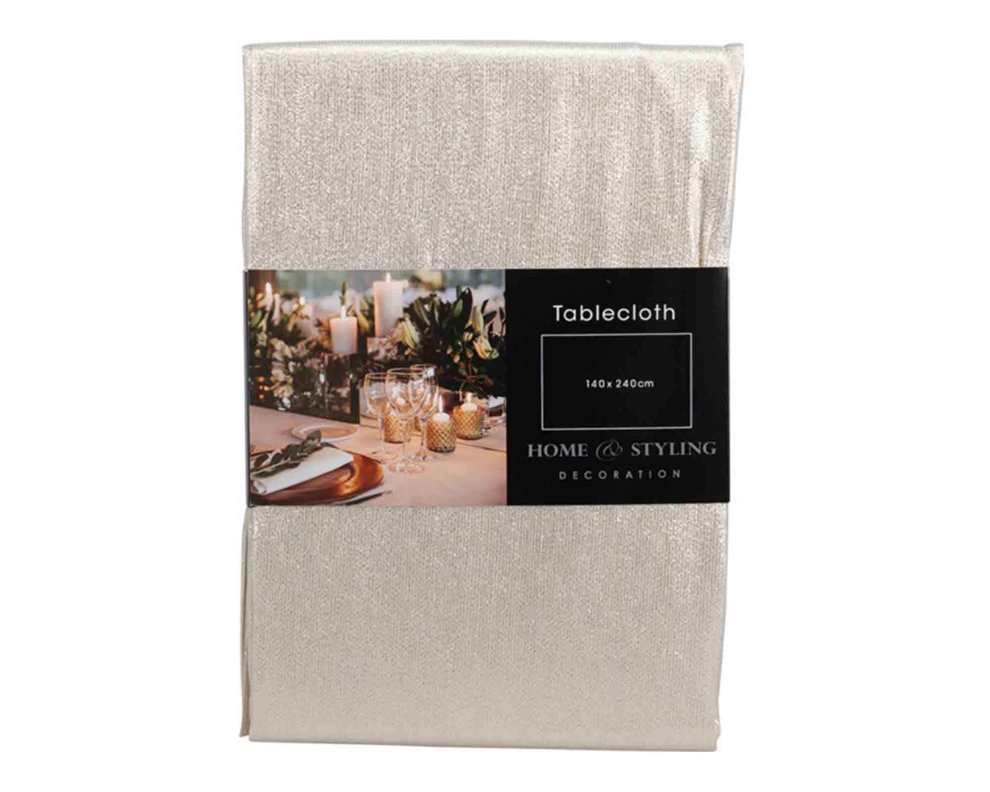 Tovaglia Dorata con Effetto Mettalico 240x140cm in Tessuto