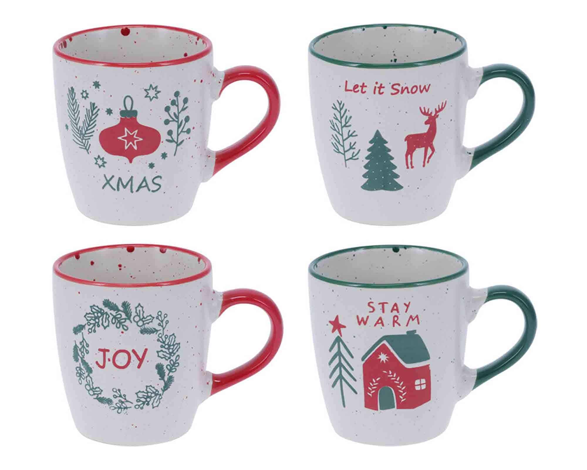 Set 4 Pz Tazza di Natale Assortito 200ml in Ceramica - immagine 2