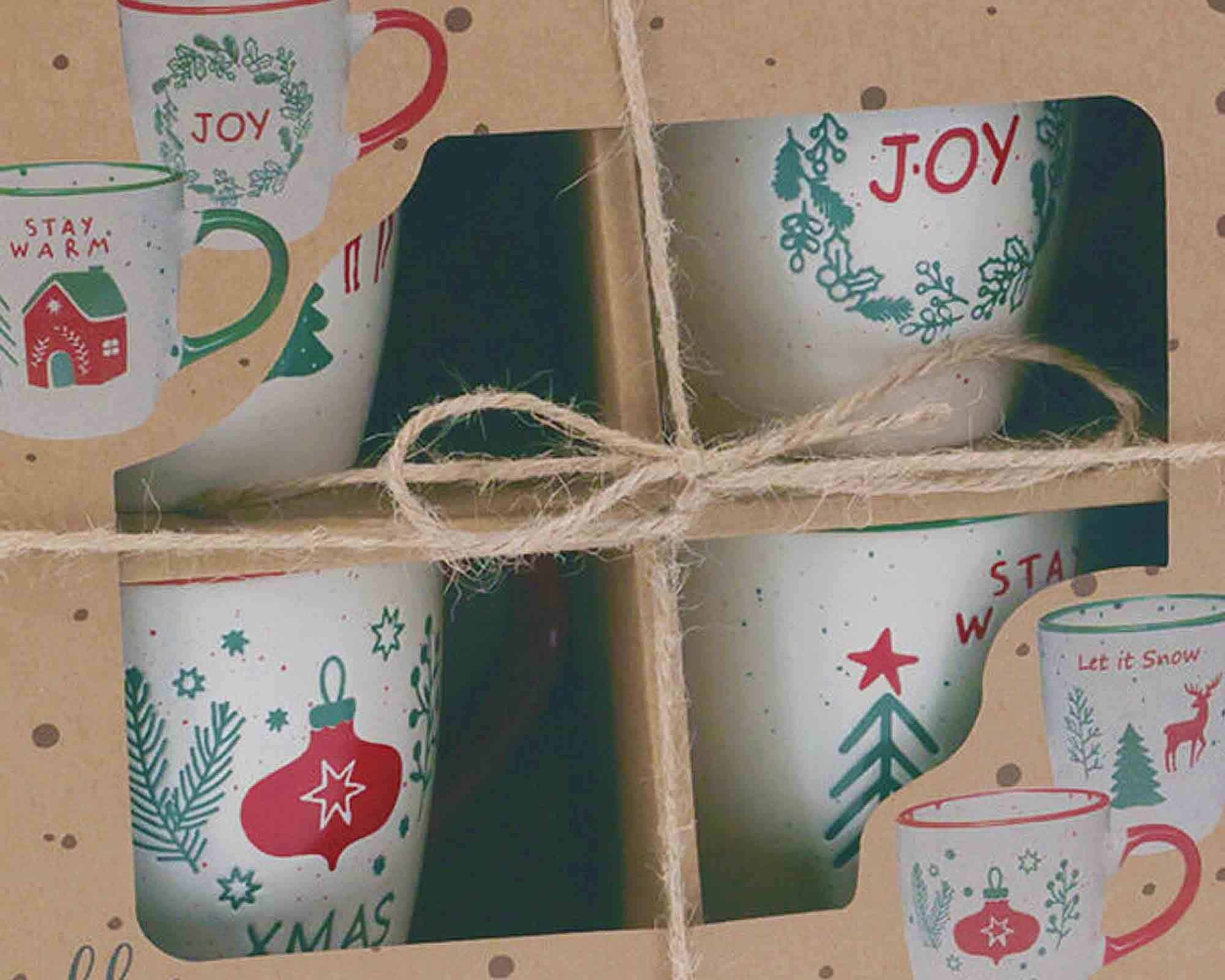 Set 4 Pz Tazza di Natale Assortito 200ml in Ceramica - immagine 3