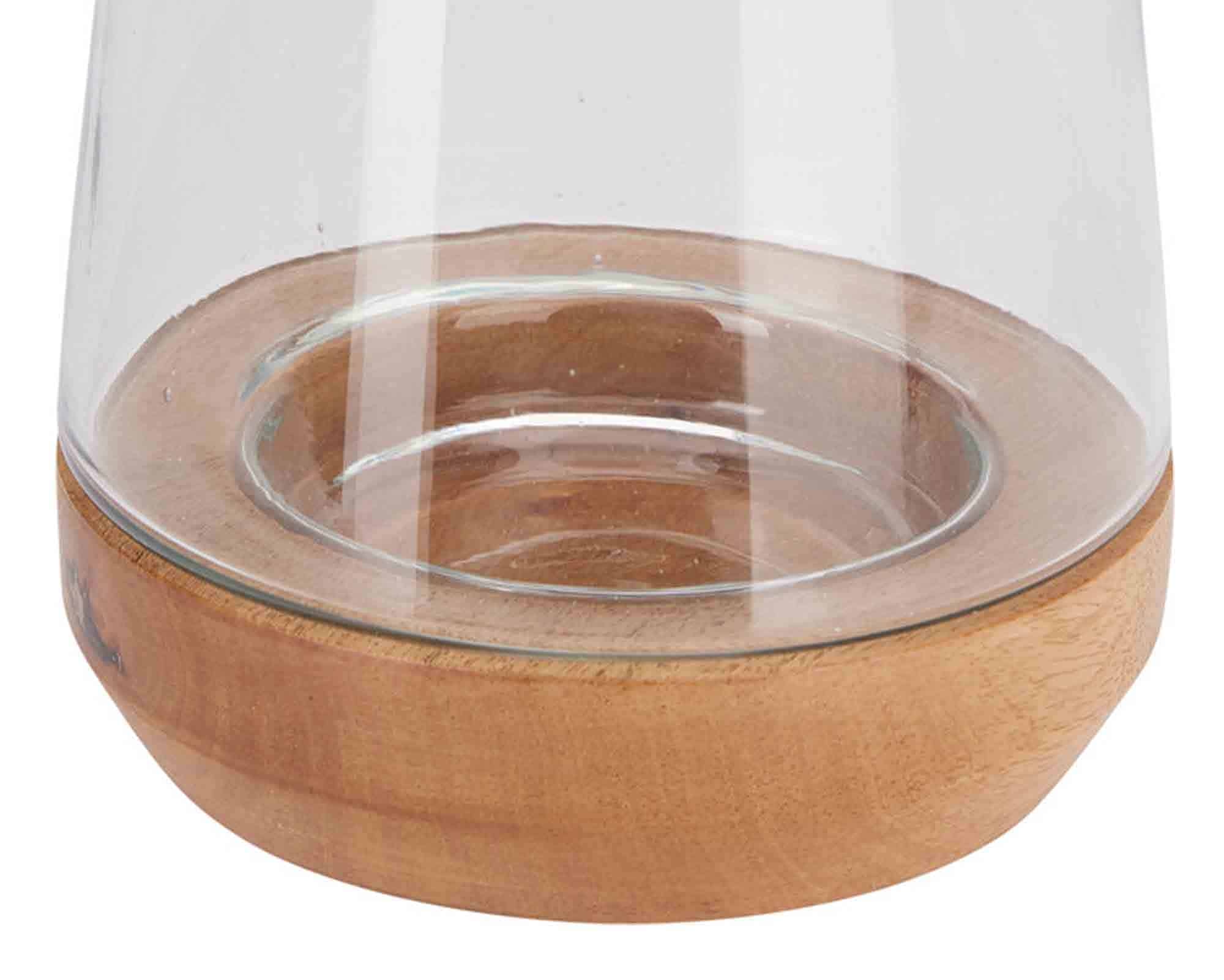 Decorazione Portacandela Naturale 19cm in Legno di Mango - immagine 2