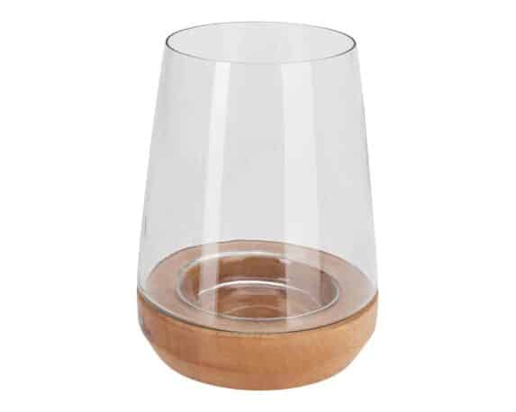 Decorazione Portacandela Naturale 19cm in Legno di Mango