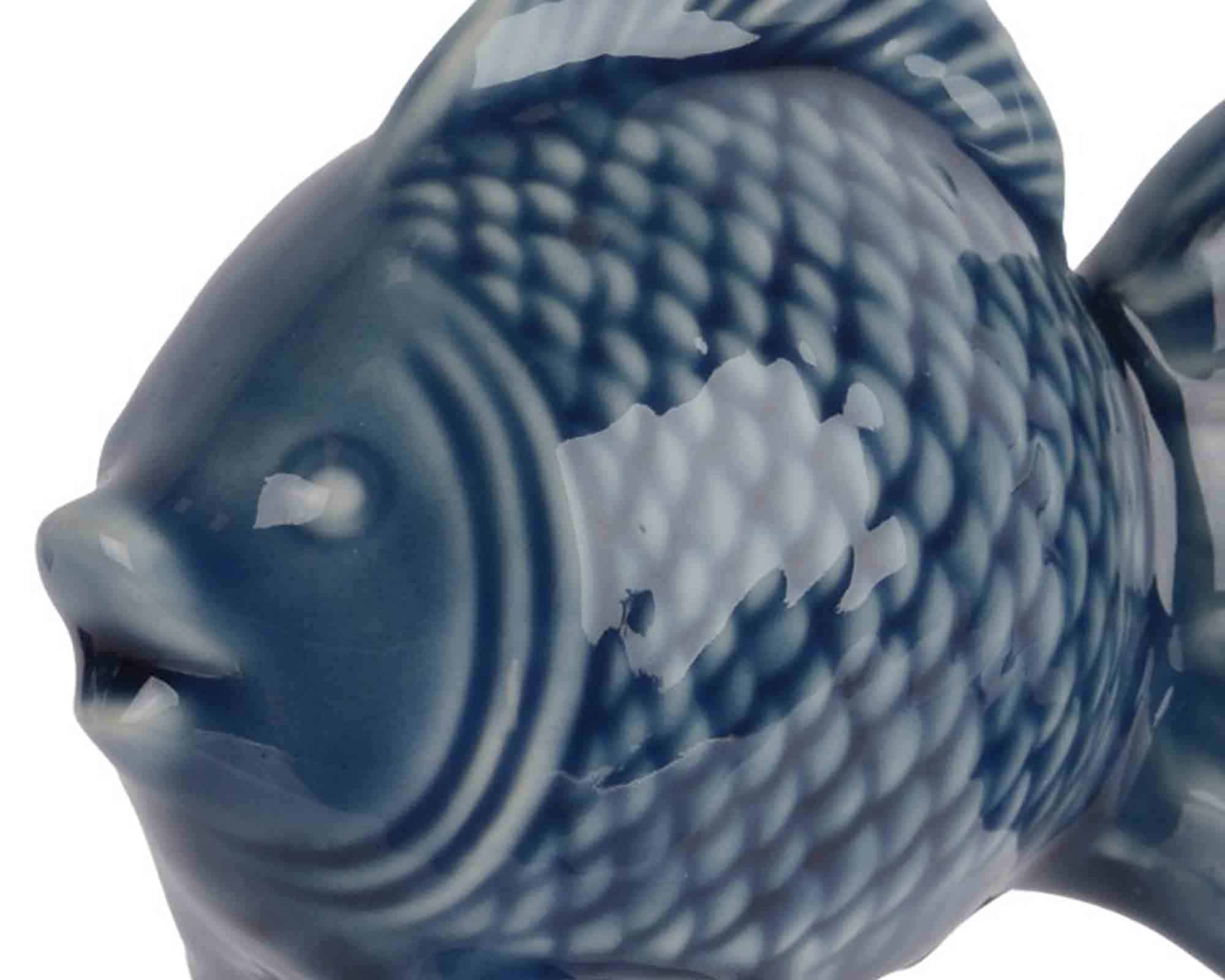 Decorazione Pesce Dritto Blu Assortito 10,5x4,5x7cm in Porcellana - Kaemingk - immagine 2