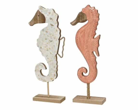 Decorazione Cavalluccio Marino Smaltato con Base 5x13x34cm in MDF – Kaemingk