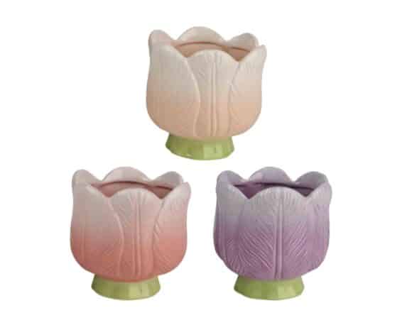 Fioriera a Forma di Fiore Smaltata Small Assortito D12x12cm in Gres – Kaemingk