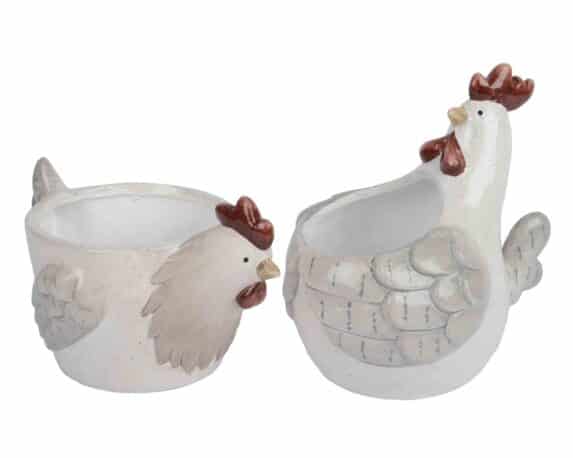 Fioriera a Forma di Gallina Colorata Assortita 13x19x12cm in Terracotta – Kaemingk