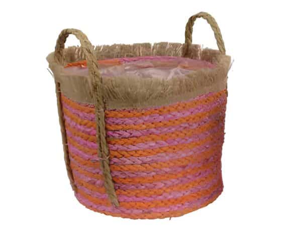 Cesta con Manici Aran fu Naturale e Semplice Large D34x26cm in Cordino – Kaemingk